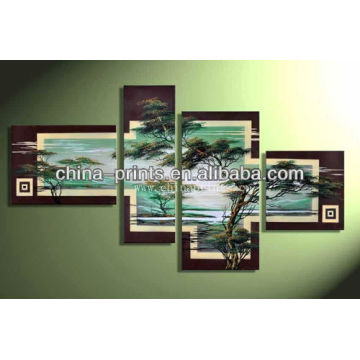 Abstract Trees Group Oil Painting for bedroom